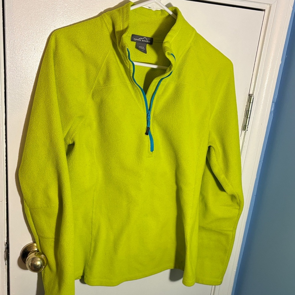 Eddie Bauer Bright Lime Half-Zip Jacket